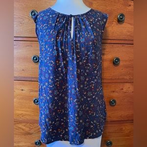 Old Navy woven blouse, large, keyhole front, floral